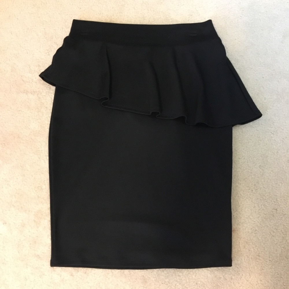 Black Peplum Skirt
